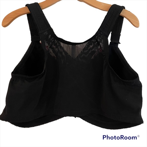 Woman Within Wireless Front Hook Bra, Embroidered Flowers, Full Coverage, Sz 48C - Picture 3 of 5